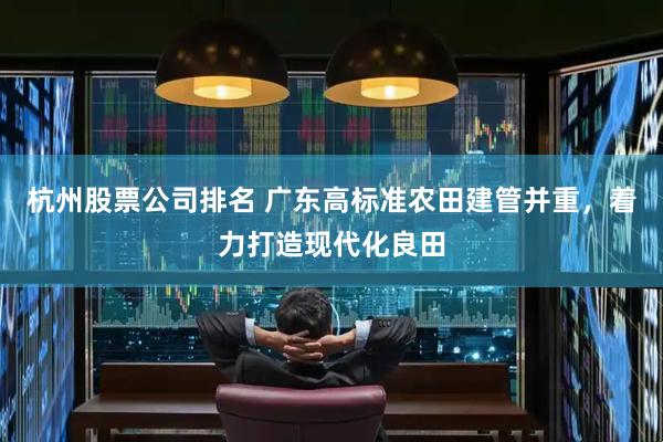 杭州股票公司排名 广东高标准农田建管并重，着力打造现代化良田