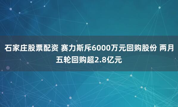 石家庄股票配资 赛力斯斥6000万元回购股份 两月五轮回购超2.8亿元